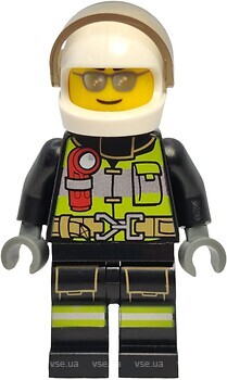 Фото LEGO City Firefighter - Reflective Stripes, White Helmet (cty0972)