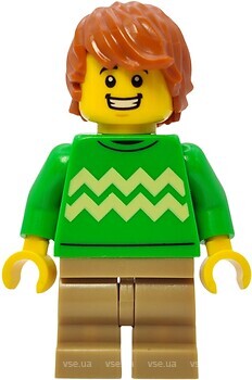 Фото LEGO City Cozy House Resident - Male, Bright Green Sweater, Bright Light Yellow Zigzag Lines (cty1582)