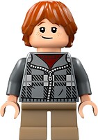 Фото LEGO Harry Potter Ron Weasley - Dark Bluish Gray Plaid Jacket, Dark Tan Short Legs (hp496)