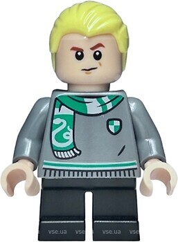 Фото LEGO Harry Potter Draco Malfoy - Slytherin Sweater and Scarf, Black Short Legs (hp520)