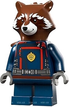 Фото LEGO Super Heroes Rocket Raccoon - Dark Blue Suit, Reddish Brown Head (sh0875)