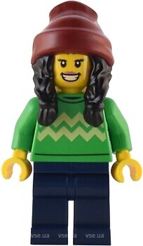 Фото LEGO City Holiday Shopper - Female, Bright Green Sweater, Dark Blue Legs, Dark Red Beanie (hol286)