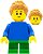 Фото LEGO City Boy - Plain Blue Torso, Green Short Legs, Medium Nougat Hair (pln191)