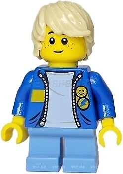 Фото LEGO City Child - Boy, Blue Jacket with Yellow Stripe, Medium Blue Short Legs, Tan Hair (twn436)