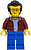 Фото LEGO City Man - Dark Red Jacket, Blue Legs, Black Widow's Peak Hair (twn439)
