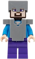 Фото LEGO Minecraft Steve - Dark Purple Legs, Flat Silver Helmet and Armor (min013)