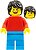 Фото LEGO City Guy - Red Torso, Dark Azure Legs, Black Tousled Hair (pln192)