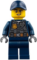 Фото LEGO City Police Officer- Male, Dark Bluish Gray Vest, Dark Blue Cap (cty0734)
