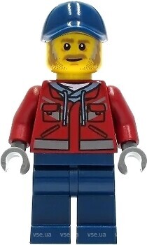 Фото LEGO City Truck Driver - Male, Dark Red Hooded Sweatshirt, Dark Blue Legs, Dark Blue Cap (cty1284)