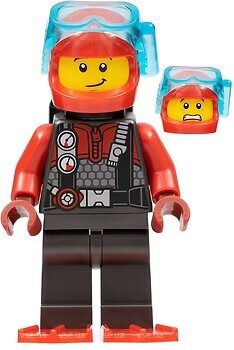 Фото LEGO City Diver - Male, Black Air Tanks, Red Flippers (cty1293)