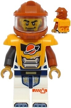 Фото LEGO City Astronaut - Male, Dark Orange Helmet, Bright Light Orange Armor with Ingot (cty1709)
