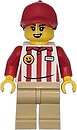 Фото LEGO City Hot Dog Soapbox Race Car Driver (Vendor) - Female, Red and White Striped Shirt (cty1868)