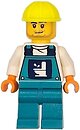 Фото LEGO City Toilet Soapbox Race Car Driver (Plumber) - Male, Dark Turquoise Overalls with Toilet Logo (cty1869)