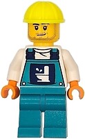 Фото LEGO City Toilet Soapbox Race Car Driver (Plumber) - Male, Dark Turquoise Overalls with Toilet Logo (cty1869)