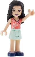 Фото LEGO Friends Emma - Light Aqua Skirt, Coral Wrap Top, Dark Blue Shoes (frnd374)