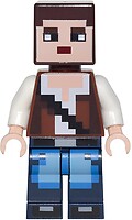 Фото LEGO Minecraft Skin 3 - Pixelated, Reddish Brown Vest with Strap and Blue Jeans (min036)