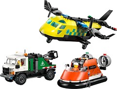 Фото LEGO City Ремікс літака, вантажівки та судна на повітряній подушці (60505)