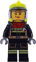 Фото LEGO City Firefighter - Female, Neon Yellow Fire Helmet, Trans-Clear Visor (cty1843)