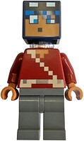 Фото LEGO Minecraft Hero - Dark Red Torso, Dark Bluish Gray Legs, Neck Bracket (min203)