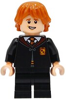 Фото LEGO Harry Potter Ron Weasley - Gryffindor Robe Clasped, Black Medium Legs, Open Mouth Smile (hp604)
