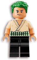 Фото LEGO One Piece Roronoa Zoro - Tan Shirt, Hair, Closed Mouth Grin / Open Mouth Scowl (op013)