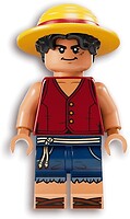 Фото LEGO One Piece Monkey D. Luffy - Hair Combo, Straw Hat with Black Hair, Closed Mouth Grin (op016)