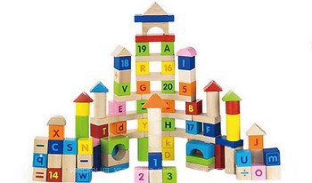 Фото Viga Toys Набір кубиків Алфавіт і числа (50288)
