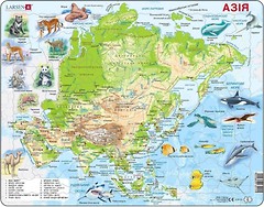 Фото Larsen Мапа Азії з тваринами (A30-UA)