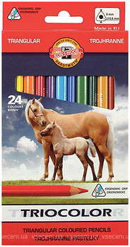 Фото Koh-i-Noor Triocolor Кольорові олівці Jumbo Horses (3144)