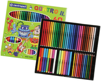 Фото Centropen Набір кольорових олівців і фломастерів Quatro II (9396)