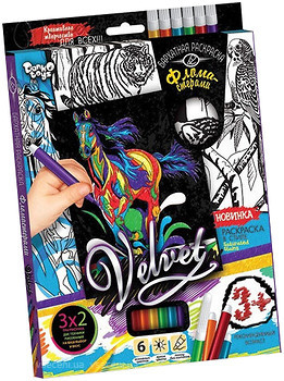 Фото Danko Toys Оксамитова розмальовка фломастерами Velvet (VLV-01-01)