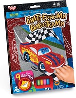 Фото Danko Toys Розмальовка глітером Тачки (РГН-02-02)