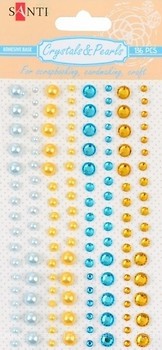 Фото Santi Набір страз і перлин самоклеючих gold and blue 136 шт (742523)