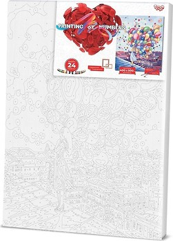 Фото Danko Toys Картина по номерами Дівчинка з кульками (KpNe-01-03)