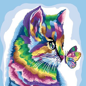Фото Danko Toys Картина по номерам Радужный котенок (KpNe-02-08)