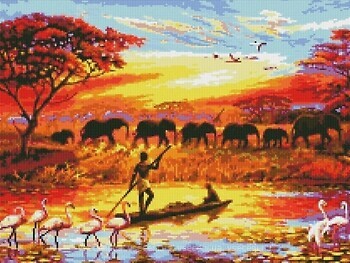 Фото Strateg Алмазна мозаїка Життя Африки (HA0002)