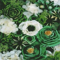 Фото Strateg Алмазна мозаїка Зелені відтінки квітів (GA0001)