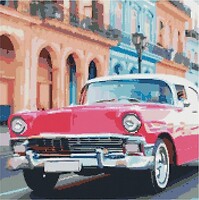 Фото Strateg Алмазна мозаїка Рожеве авто Гавани (GA0007)