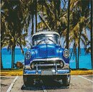 Фото Strateg Алмазна мозаїка Синій ретро автомобіль (GA0011)