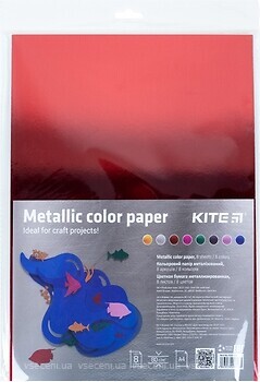 Фото Kite Папір кольоровий металізований (K22-425)