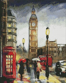Фото Ідейка Алмазна мозаїка Дощовий Лондон (AMO7172)