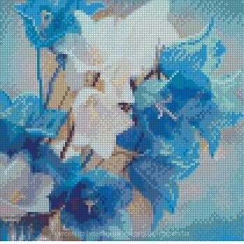 Фото Strateg Алмазна мозаїка Блакитні квіточки (CA-0038)