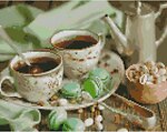 Фото Strateg Алмазная мозаика Кофе на двоих с макарунами (HX429)