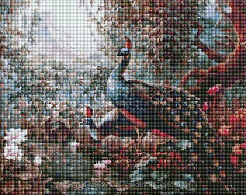 Фото Идейка Алмазная мозаика Сказочные павлины (AMO7336)