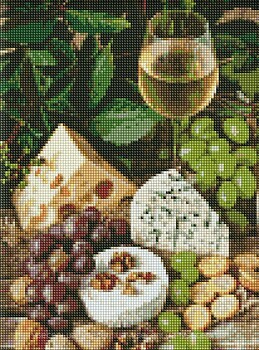 Фото Ідейка Алмазна мозаїка Біле вино з сиром (AMO7378)