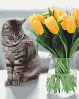 Фото Brushme Котик с тюльпанами (BS52638)