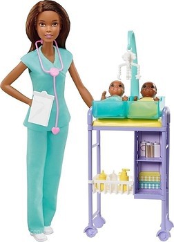Фото Mattel Барбі You can be Baby Doctor Playset with Brunette Doll (GKH24)