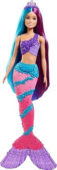 Фото Mattel Барби Dreamtopia Mermaid Doll with Extra-Long Two-Tone Fantasy Hair (GTF39)