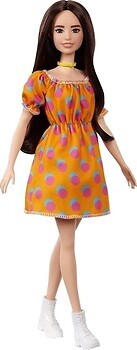 Фото Mattel Барби Fashionistas Модница в платье в горошек (GRB52)