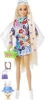 Фото Mattel Барбі Extra Doll №12 in Floral 2-Piece Fashion with Pet Bunny (HDJ45)